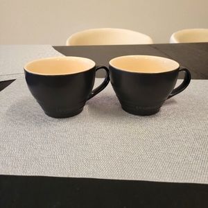 New Le Creuset Giant Cappuccino Cup x 2 Matte Black